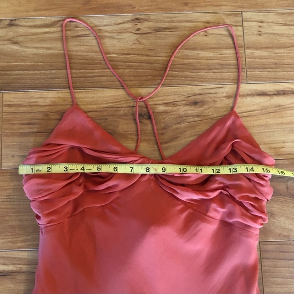 Anthropologie Red Satin Slip Mini Dress New 12 - Picture 7 of 16